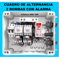 Cuadro de Alternancia para 2 bombas Trifasico 400V y 1 HP con Alarma