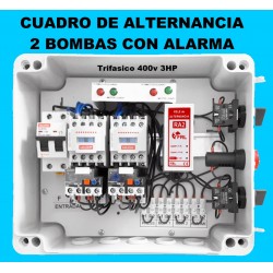 Cuadro de Alternancia para 2 bombas Trifasico 400V y 3 HP con Alarma