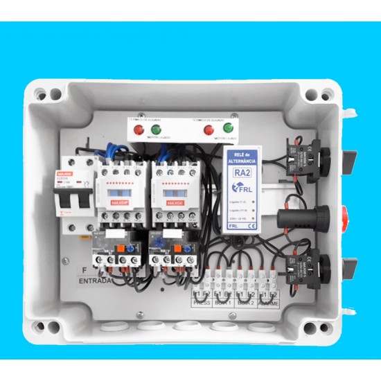 Cuadro de Alternancia para 2 bombas Monofasico 230V y 3 HP con Alarma