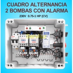 Cuadro de Alternancia para 2 bombas Monofasico 230V y 0.75-1 HP con Alarma