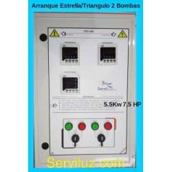 Cuadro Electrico 2 Bombas con Arranque Estrella Triangulo de 5.5 Kw 7.5 HP