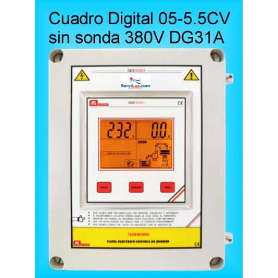 Cuadro Electrico Digital para Bombas Hasta 5,5CV-HP Trifasico DG31A Cuadro Electrico Digital para Bombas Hasta 5,5CV-HP Trifasico DG31A