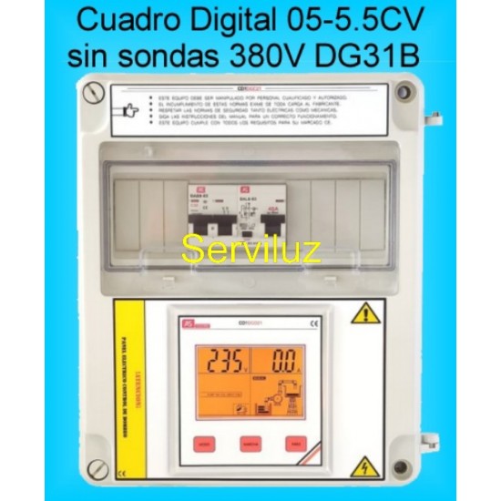 Cuadro Electrico Digital para Bombas Hasta 5,5CV-HP Trifasico con Diferencial CSD1DG31B