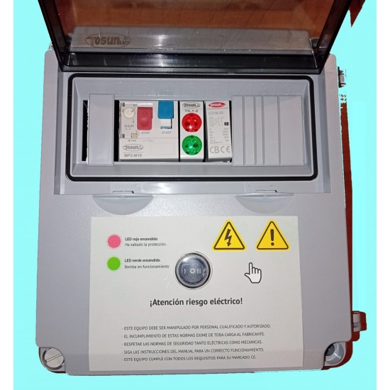 Cuadro Eléctrico Bombas  Motor 230V Monofásico de Protección 2HP