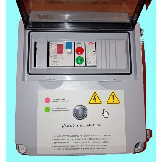 Cuadro eléctrico Bombas  Motor 230V Monofásico protección  0.75HP 1 HP