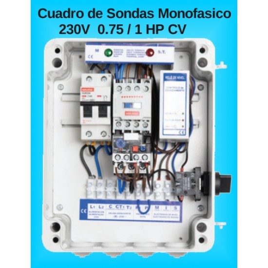 Cuadros de Sondas para bomba Sumergibles Pozo 0.75- 1.00 HP monofásico MAXGE