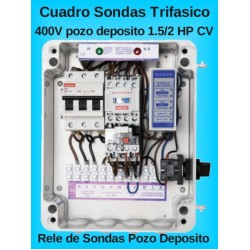 Cuadro de sondas 1 Bomba sumergible Pozo Deposito 1.50 2 HP Trifasico MAXGE