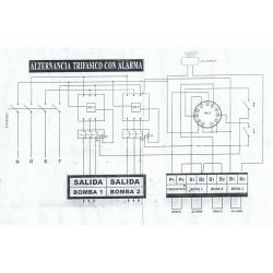 Cuadro de Alternancia para 2 bombas Monofasico 230V y 0.33-0.50HP con Alarma