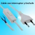 Cable con Interruptor y enchufe para Luz o lampara