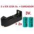 2 x Baterias CR123A 3v + Multi-Cargador