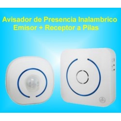 Sensor Avisador de Movimiento Presencia Inalámbrico ( Emisor + Receptor) a Pilas