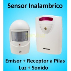 Sensor de Movimiento Inalámbrico y Anunciador de visitas con luz y sonido