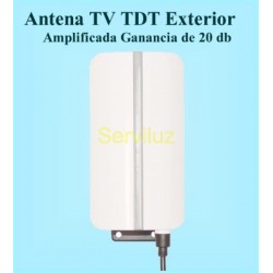 Antena Exterior TV y TDT Amplificada 20 db de Ganancia incorporado