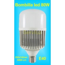 Bombilla Led 80W para Campanas Industriales de Alta Potencia E40