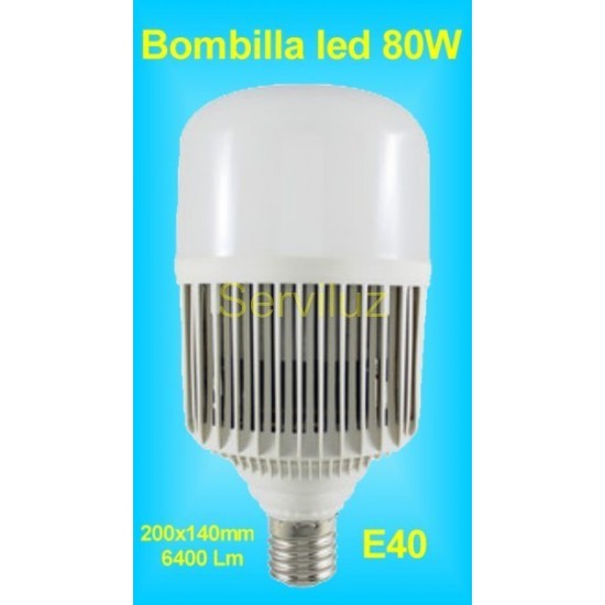 Bombilla Led 80W para Campanas Industriales de Alta Potencia E40