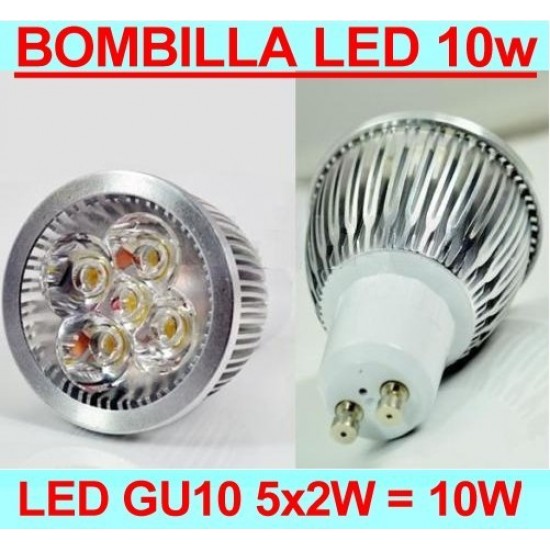 Bombilla LED GU10 de 10W de potencia Color Blanco