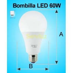 Bombilla LED 60W E27 6500K 4500 lm de Alta Potencia 28 cm