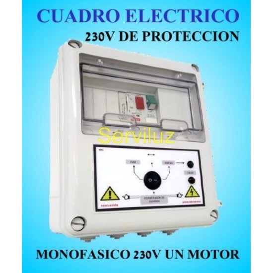 Cuadro Eléctrico Bombas Motor 230V Monofásico de Protección 1.50 HP CSD1-203 Cuadro Eléctrico Bombas Motor 230V Monofásico de Protección 1.50 HP CSD1-203