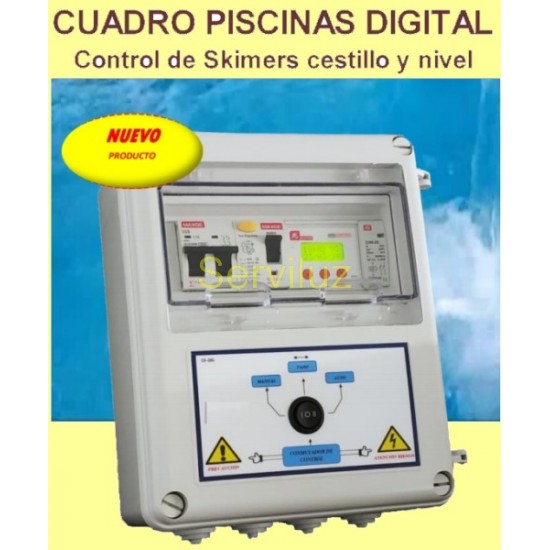 Cuadro Electrico Piscinas Digital con Control  Obstruccion  Skimers Cestillo 400