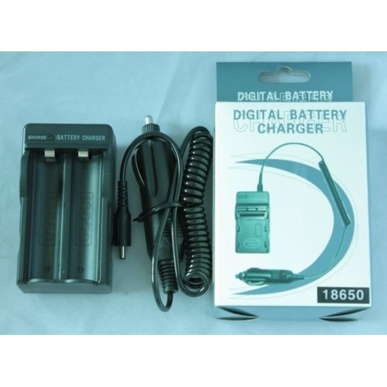 Cargador Baterias Pilas 18650 recargable a 12v. y 220v.