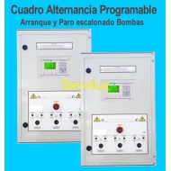 Cuadro de Alternancia Programable con arranque y paro escalonado de 3 Bombas