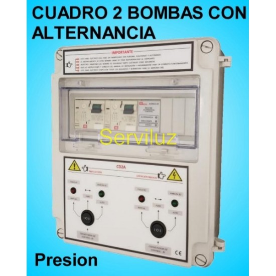 Cuadros 2 bombas en Alternancia Grupos de Presion 3 HP Trifásico CSD2A-405