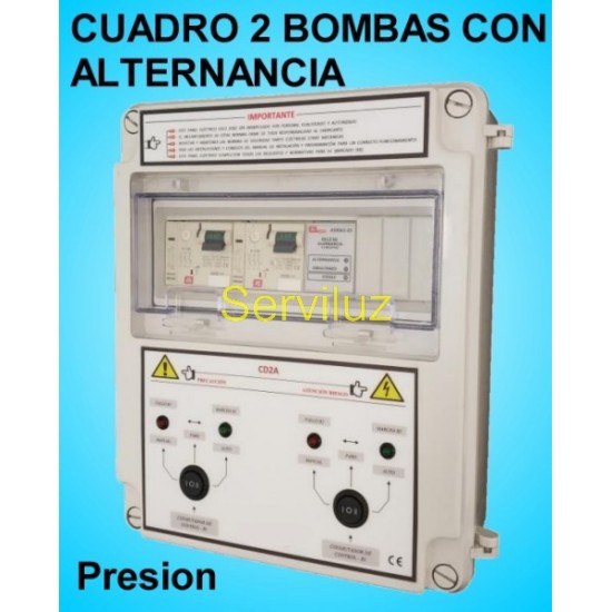 Cuadros 2 bombas en Alternancia Equipos de Presion 2 HP Monofasico CSD2A-204 Cuadros 2 bombas en Alternancia Equipos de Presion 2 HP Monofasico CSD2A-204