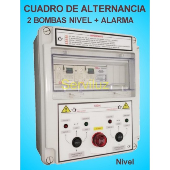 Cuadro de Alternancia Proteccion 2 Bombas y Alarma 230V 0.75 - 1.00HP CSD2AL-202