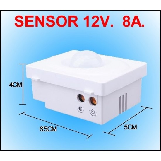 Detector de Movimiento 12v Orientable y ajustable para Luz