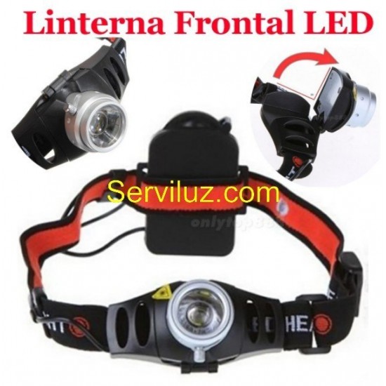 Linterna Frontal LED para cabeza o casco con zoom 500Lm