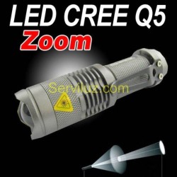 LINTERNA LED CREE Q5 de 300 Lm con ZOOM