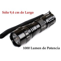 Linterna LED CREE XML T6, 1000 Lumen 5 modos y 9,4 cm