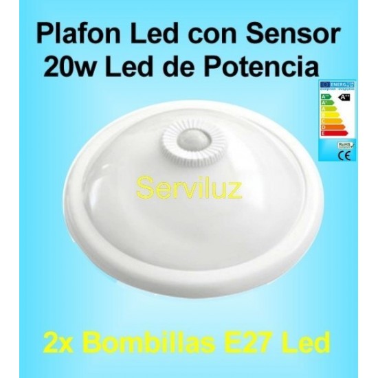 Plafon Led con Sensor de Movimiento Presencia Lampara Led de 20W detector PIR