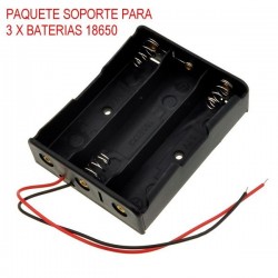 Portapilas para 3 baterías 18650 de litio, Porta Baterias
