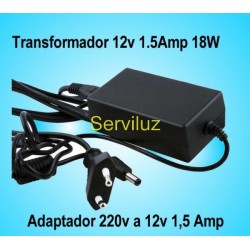 Transformador Adaptador de  220v a 12v 1.5Amp 18W