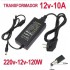 Transformador 12v 10A Transformador Fuente de Alimentacion de
